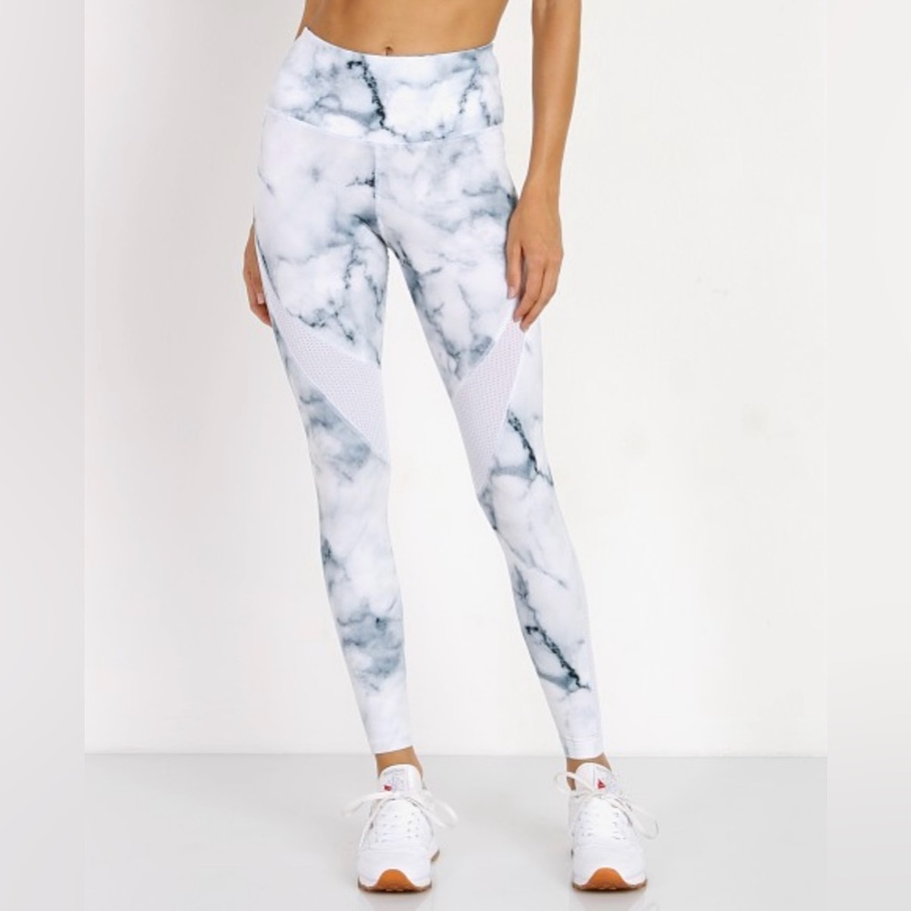 Varley Women’s Performance Windsor Tight Teal Marble Leggings Size XXS
